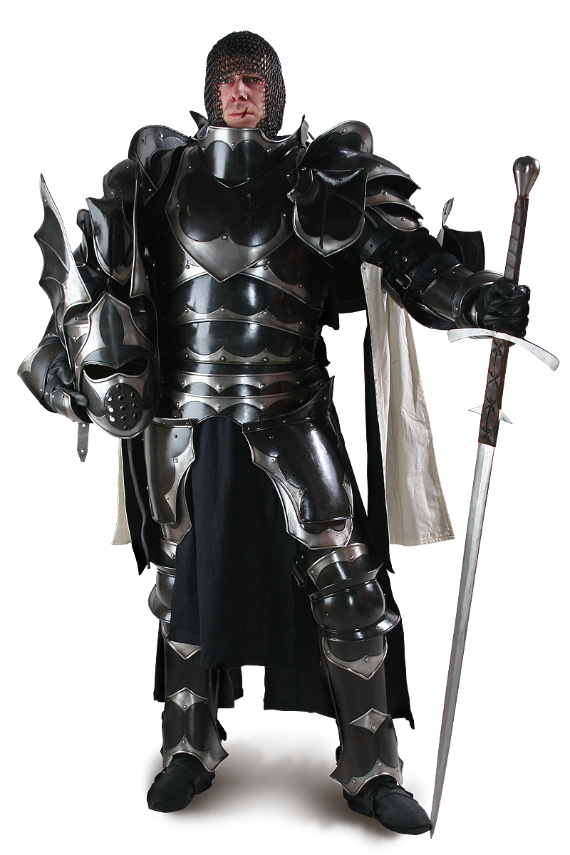 verzierte Metallrüstung für Larp Paladin