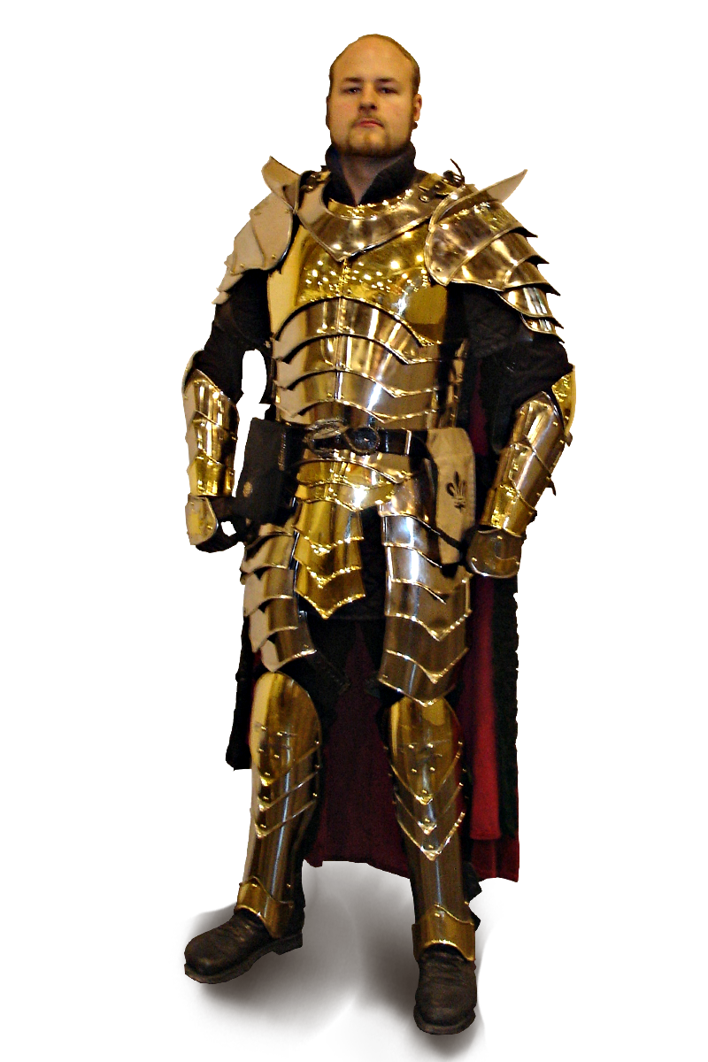 verzierte Metallrüstung für Larp Paladin