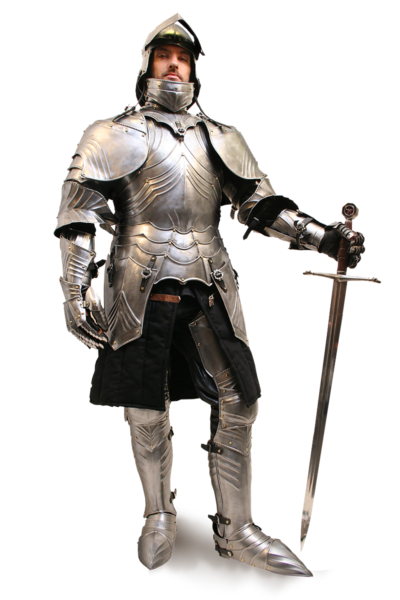verzierte Metallrüstung Ritter
