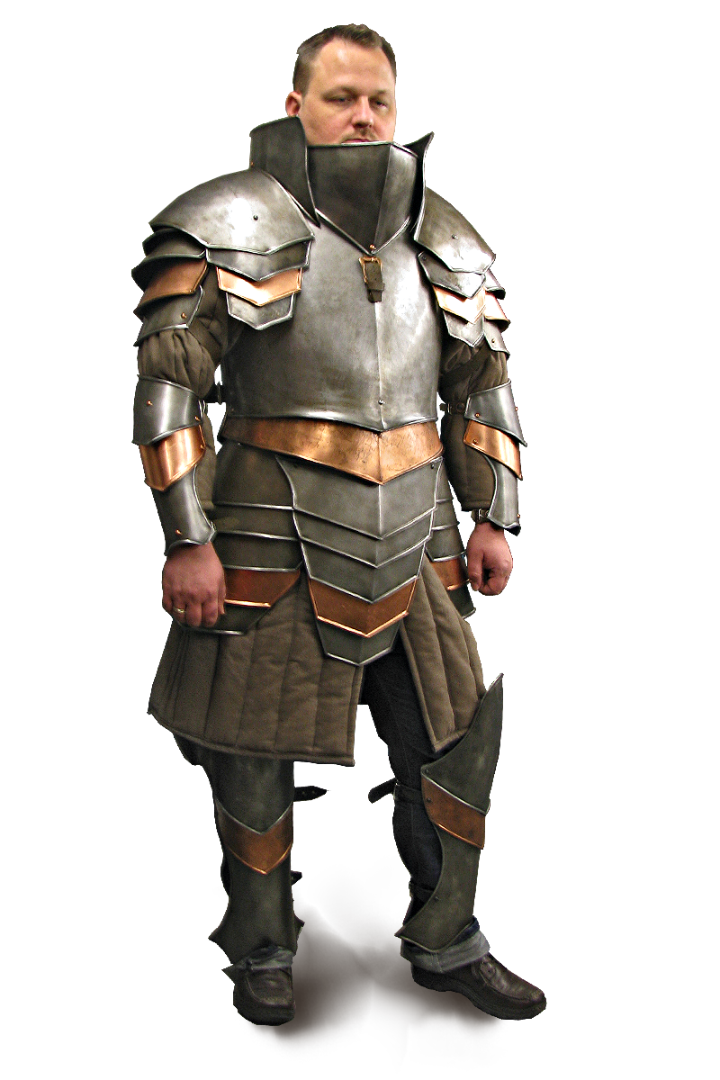 verzierte Metallrüstung für Larp Templer