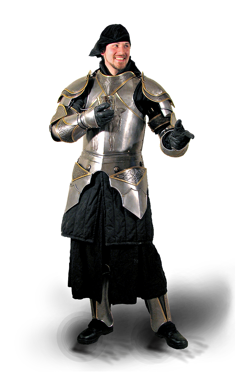 Verzierte Metallrüstung für Larp Ritter
