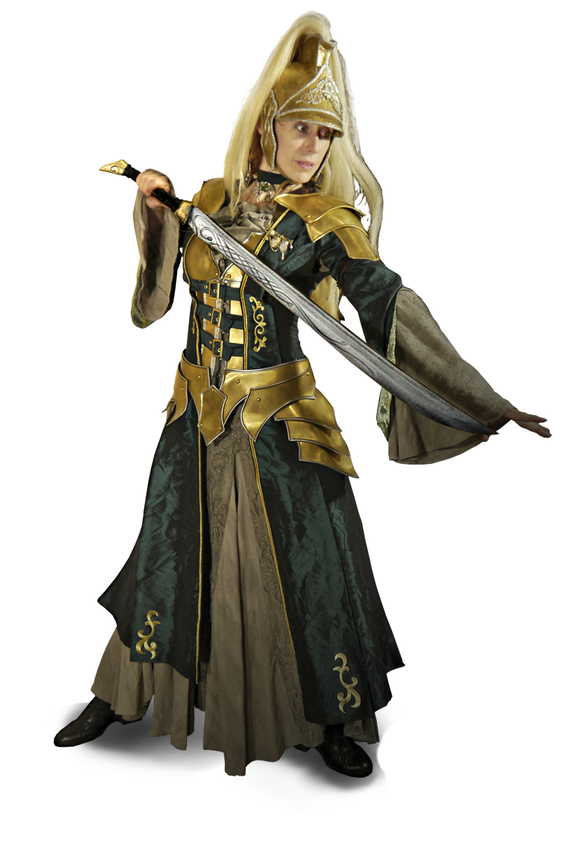 Verzierte Frauen-Metallrüstung für Larp Elfe