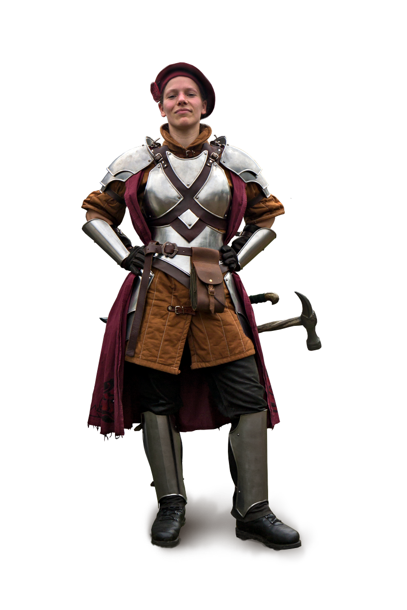 Verzierte Frauen-Metallrüstung für Larp Söldnerin