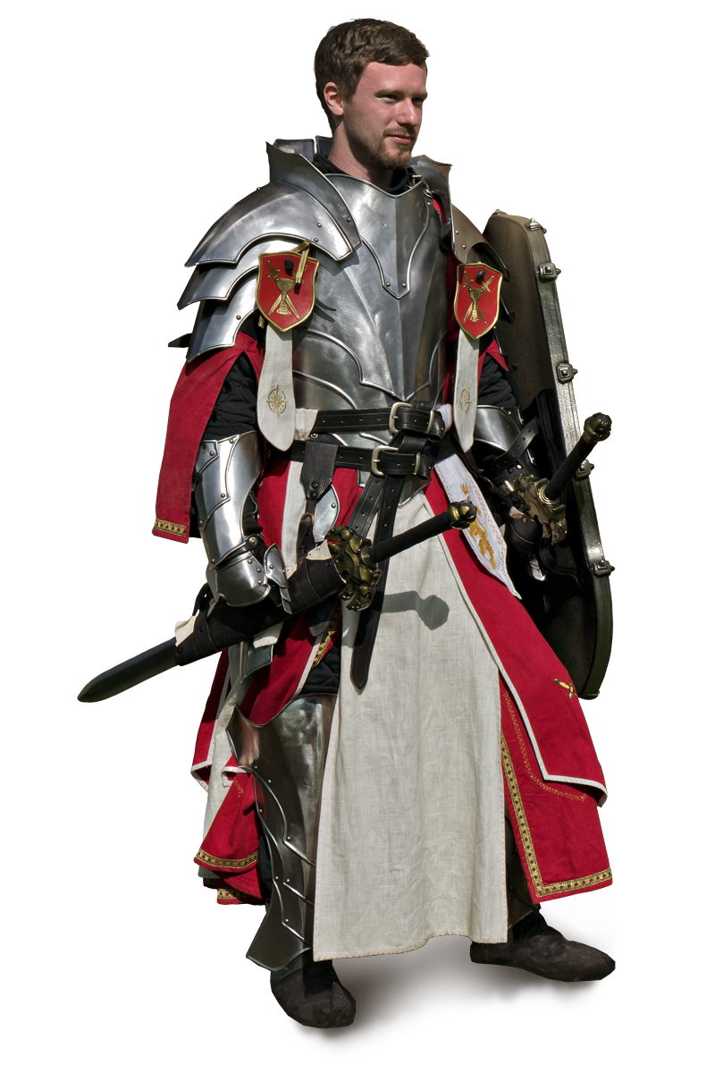 Verzierte Metallrüstung für Larp Templer