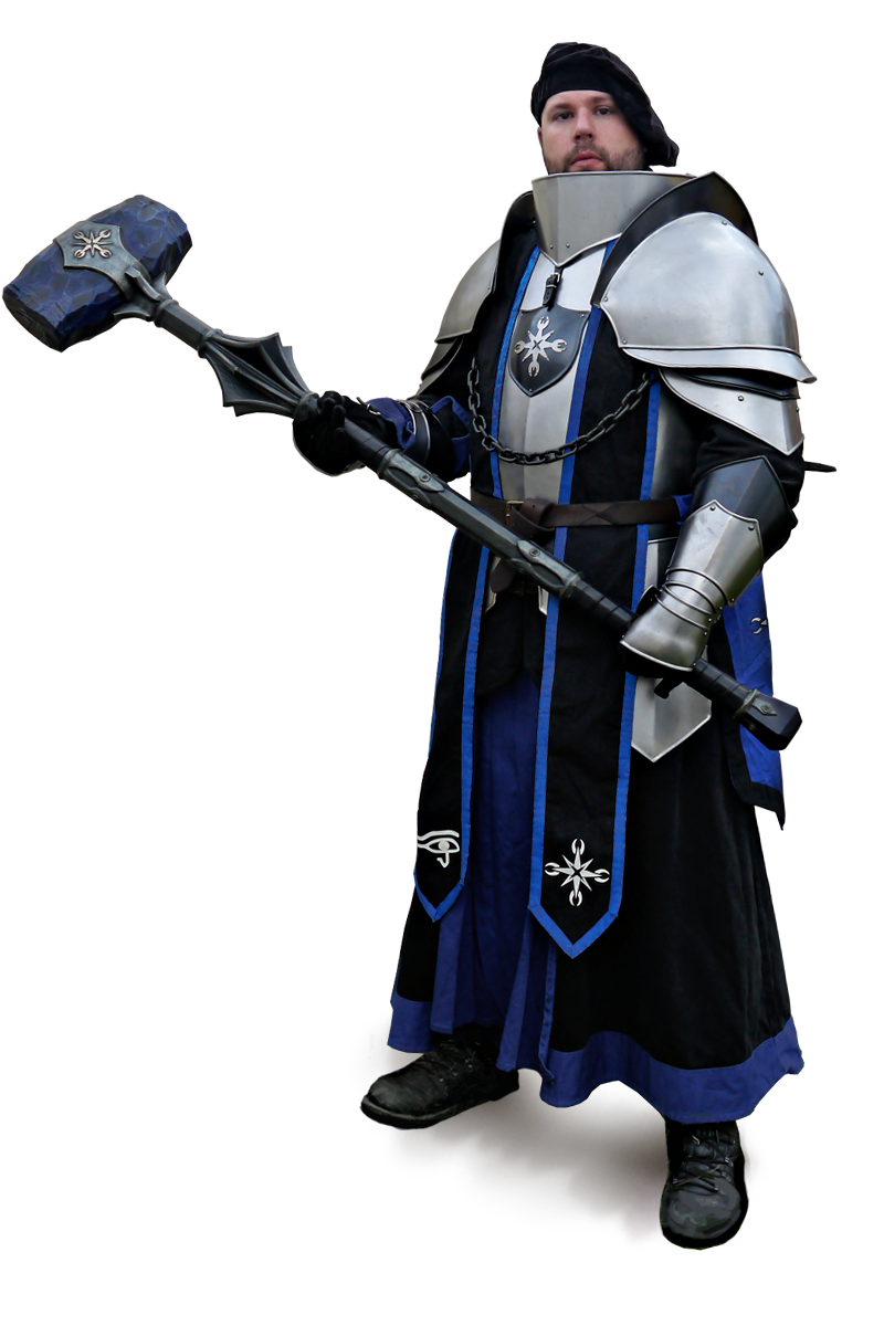Verzierte Metallrüstung für Larp Templer