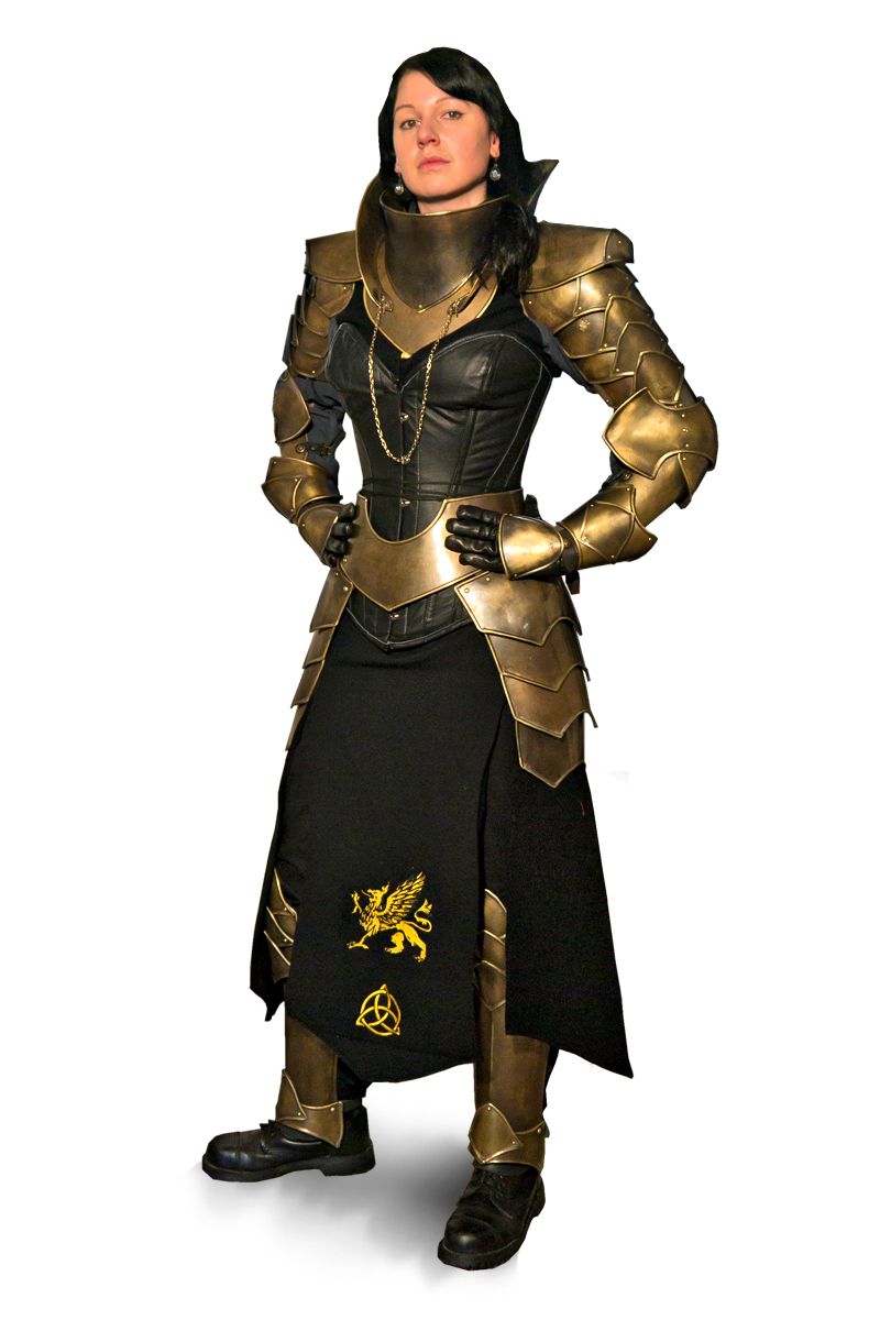 Verzierte Metallrüstung für Larp Paladin