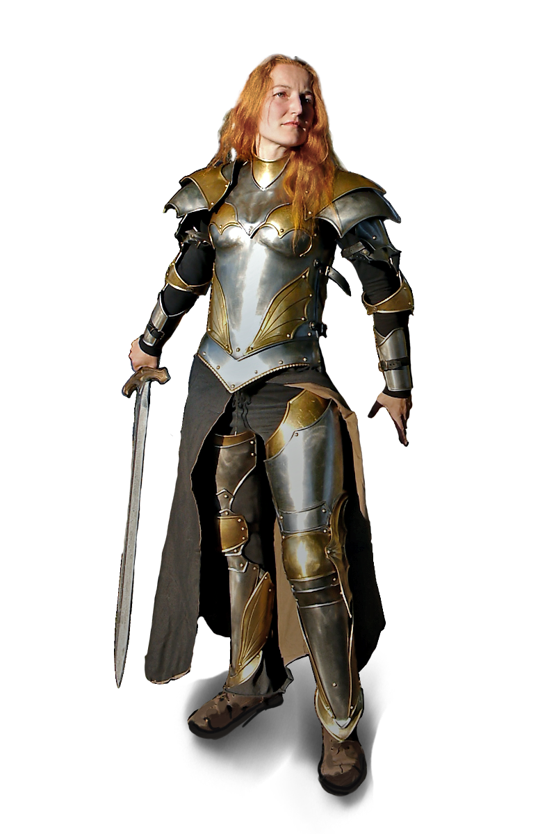 verzierte Frauen Metallrüstung für Larp Paladin