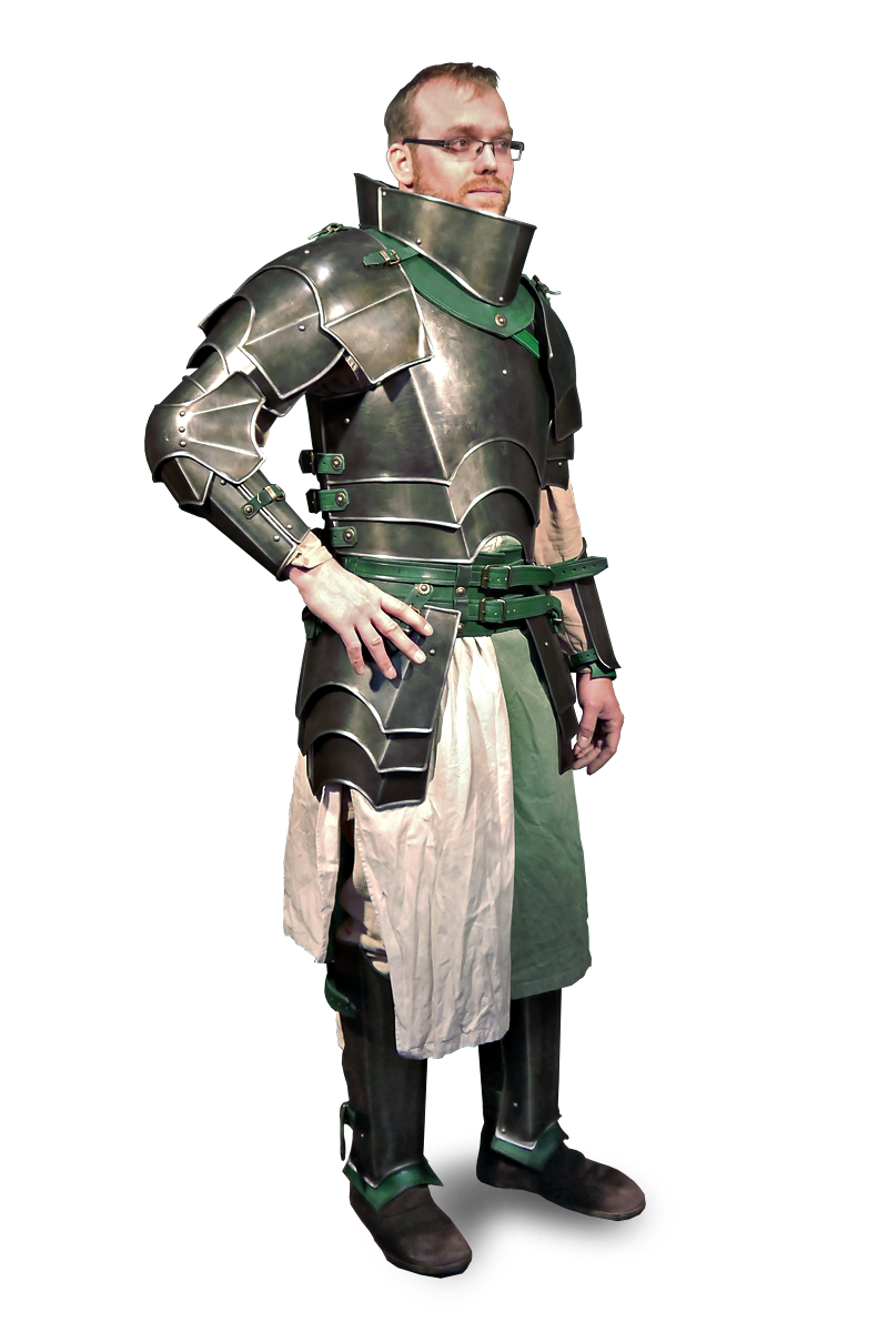 verzierte Metallrüstung für Larp Templer