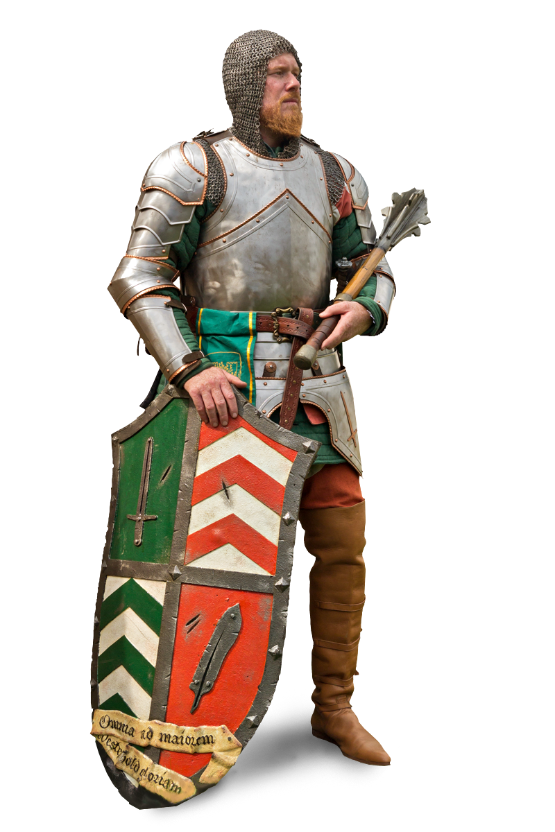 verzierte Metallrüstung für Larp Ritter