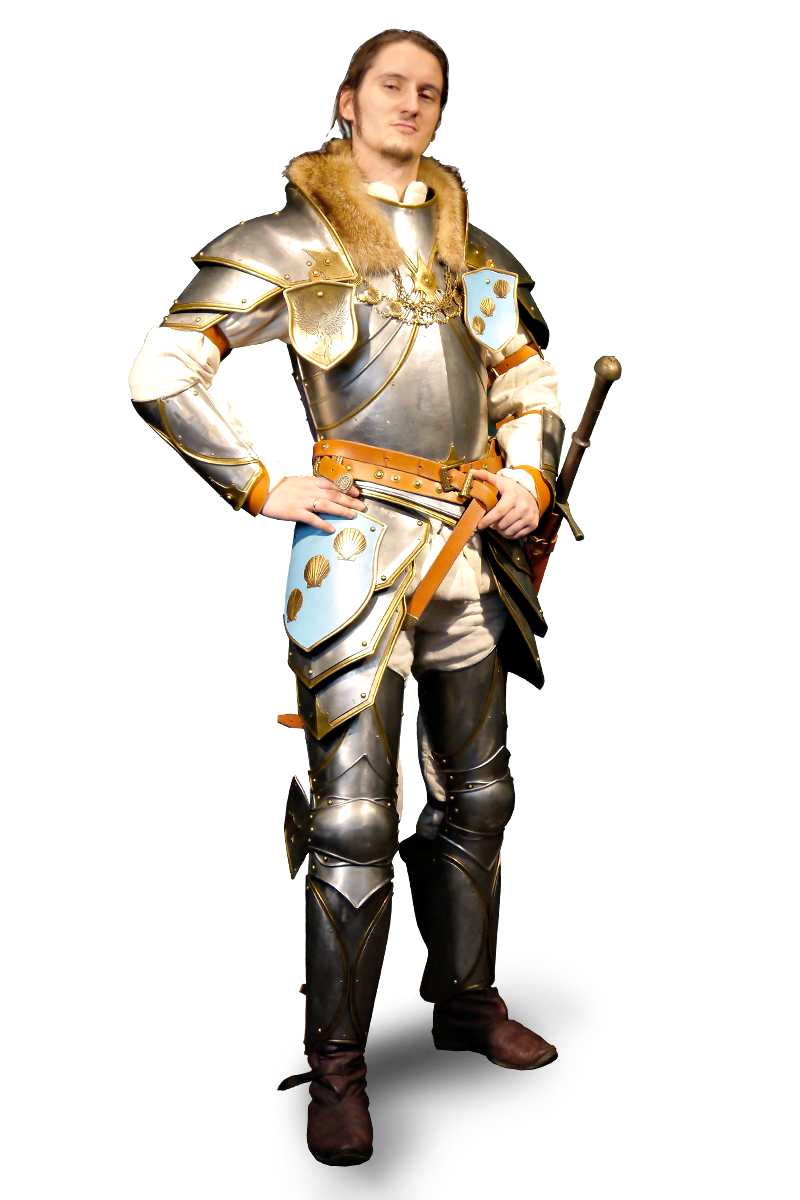 verzierte Metallrüstung für Larp Ritter